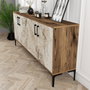Hanah Home Consola Kiev Walnut y White Marble